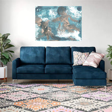 Load image into Gallery viewer, Teal Angel Art | Contemporary Angel Art | Abstract Angel Painting | Modern Angel Art Canvas | Green Turquoise Angel Art | Inspirational Spiritual Artwork