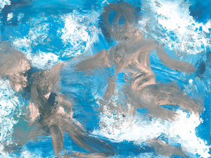 Silver Blue Angel Art | Contemporary Modern Angel Art | Abstract Angel | Fine Art Canvas | Light Turquoise Blue Angel Art | Inspirational