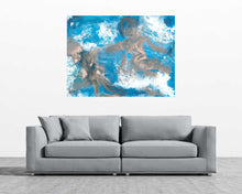 Load image into Gallery viewer, Silver Blue Angel Art | Contemporary Modern Angel Art | Abstract Angel | Fine Art Canvas | Light Turquoise Blue Angel Art | Inspirational