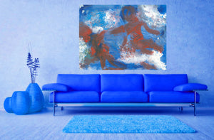 Patriotic Angel Art | Contemporary Modern Angel Art | Abstract Angel | Fine Art Canvas | Red White Blue Angel Art | Inspirational