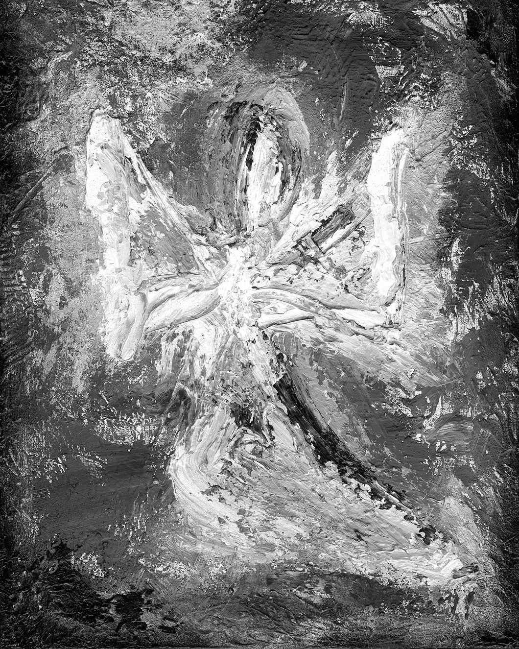 Monochrome Angel Wall Art | Contemporary Modern Angel Art | Abstract Angel | Fine Art Canvas | Black and White Angel Art | Inspirational