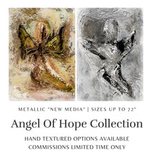 Load image into Gallery viewer, Monochrome Angel Wall Art | Angel Art | Abstract Angel | Christian Art | Fine Art Metallic Canvas | Angel Wall Art | Black and White Art